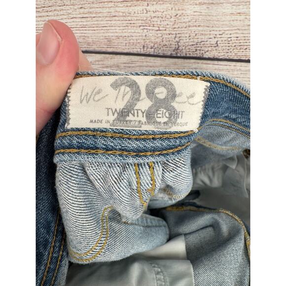 We the Free People Straight Leg Distressed Jeans Women's Size 28 Blue - Picture 9 of 13